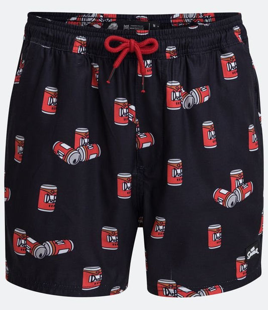 Pantaloncini neri in cotone Paper Touch con stampa Duff Can