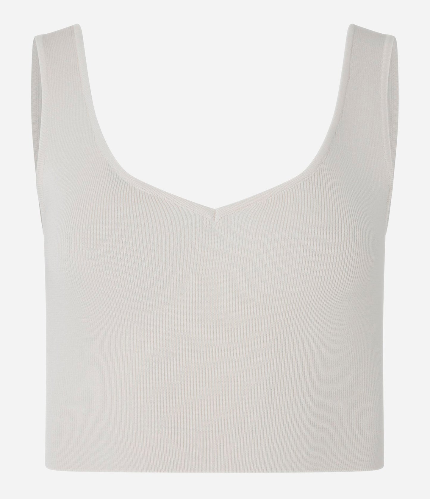 Sleeveless Ribbed Knit Top in Off White