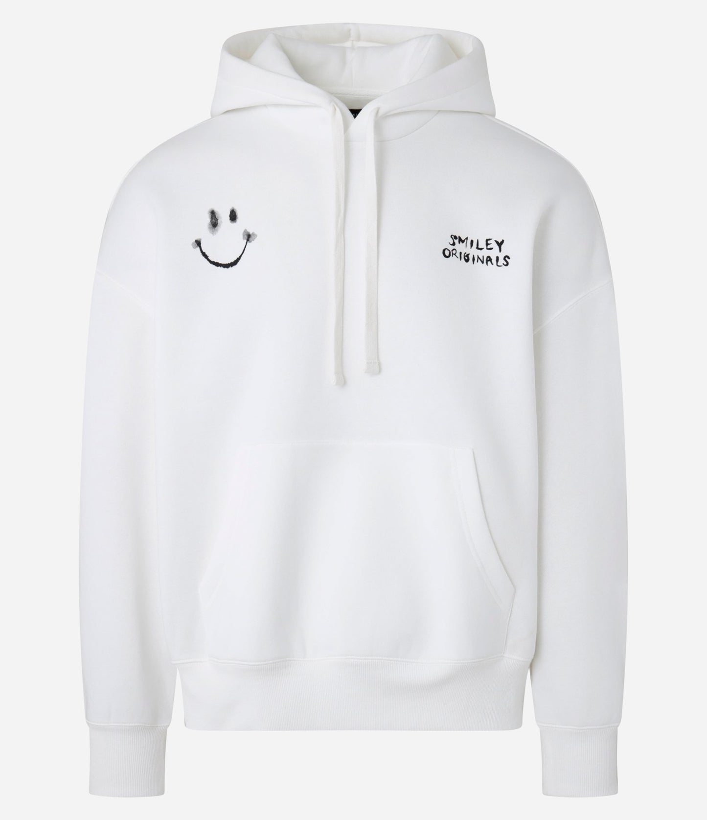 Felpa boxy in cotone con stampa di un sorriso bianco