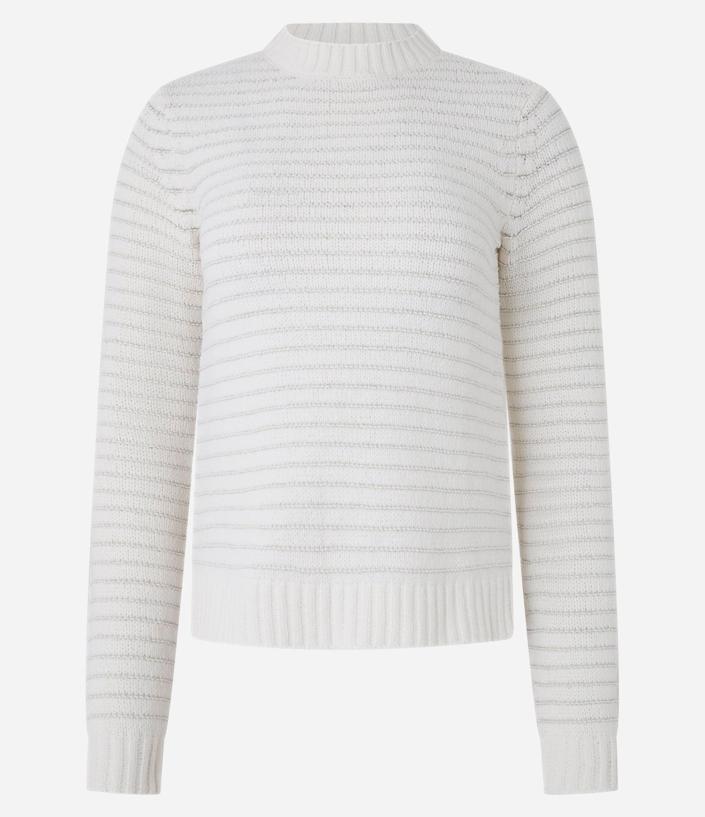 Suéter Slim de Chenille com Fenda Lateral e Fio Metálico Branco