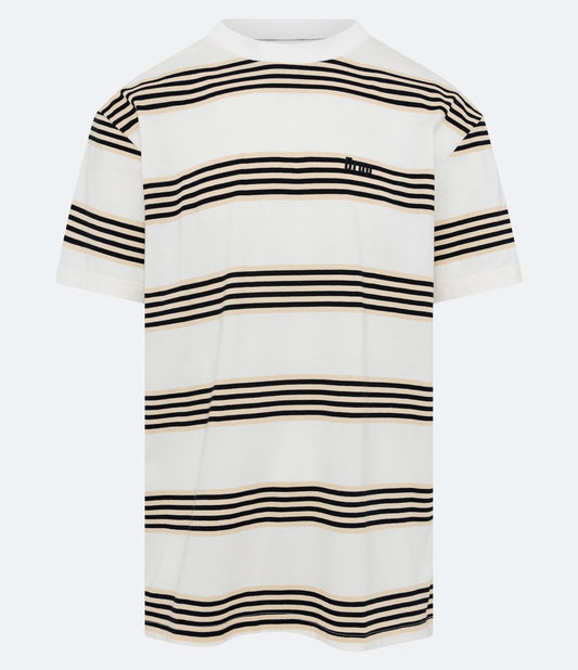 Easy Cotton T-Shirt with Snow White Striped Print