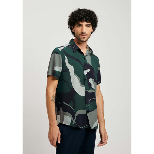 Camicia stampata Comfort a maniche corte da uomo