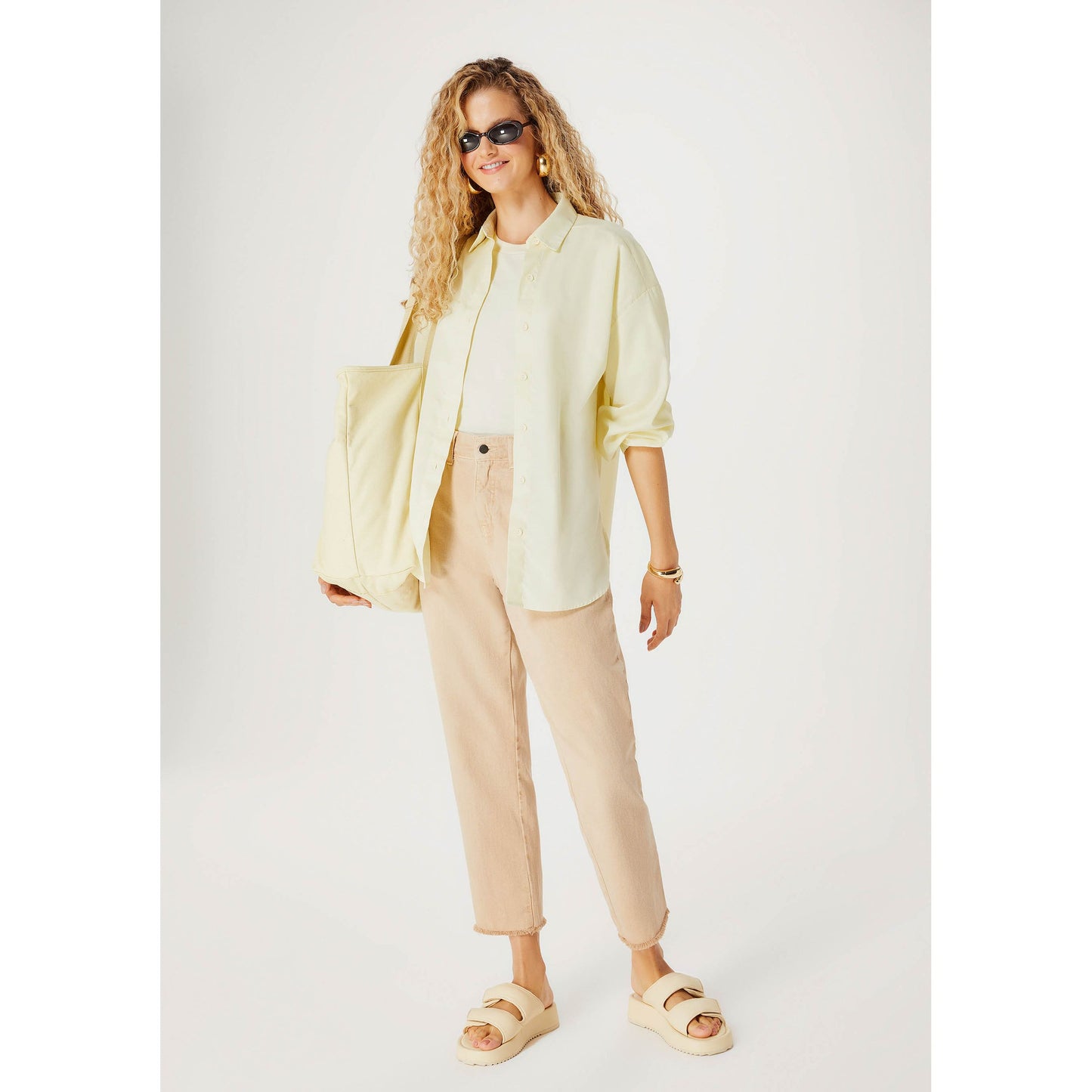 Camisa Tricoline oversize para hombre