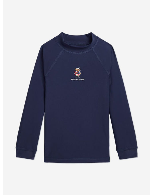 Boys' Navy Polo Bear Performance Rash Guard
