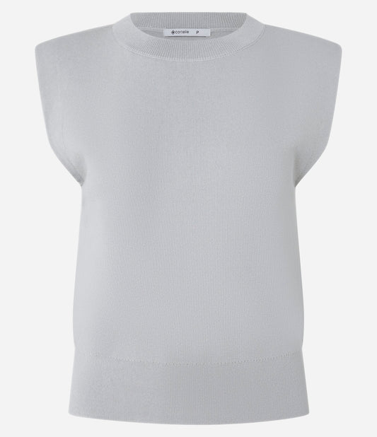 Blusa de punto gris con dobladillo ajustable
