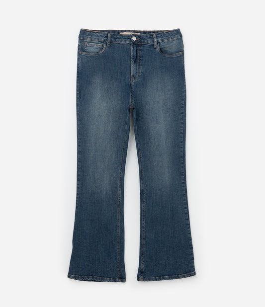 Jeans Boot Cut a vita media Dirty Curve & Plus Size Blu