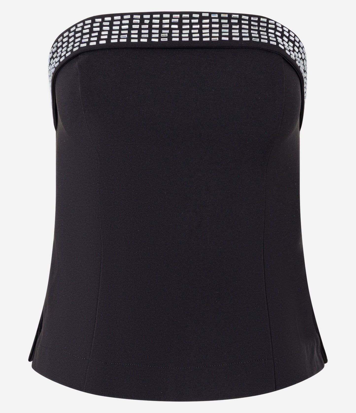 Blusa Sastre Larga con Destellos Aplicados en Negro