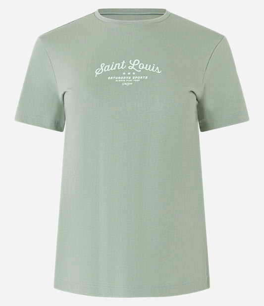 Saint Louis Green Printed Cotton T-Shirt