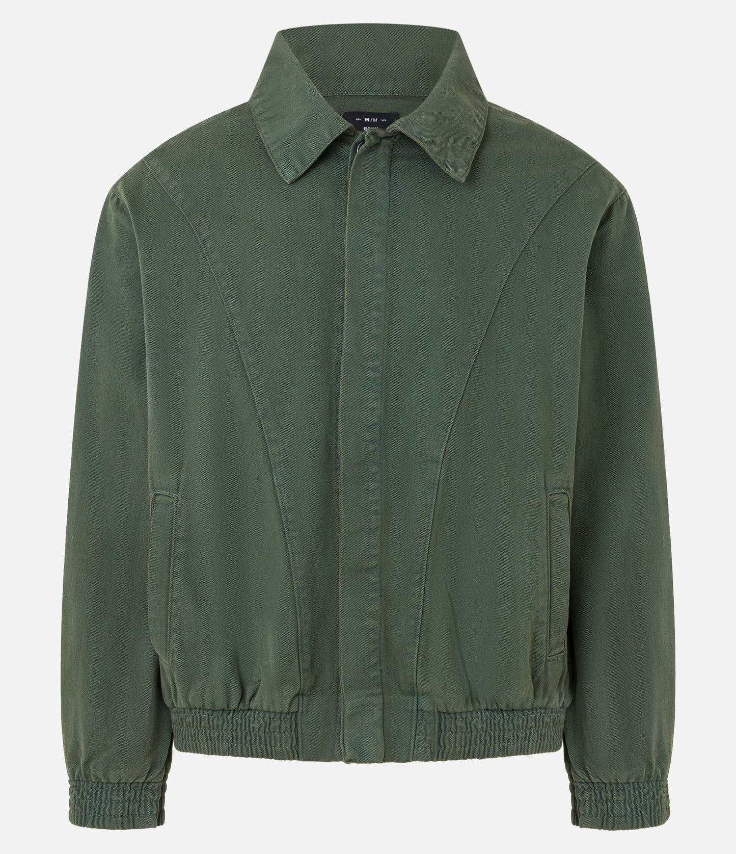 Giacca in twill con ritaglio e tasche in verde