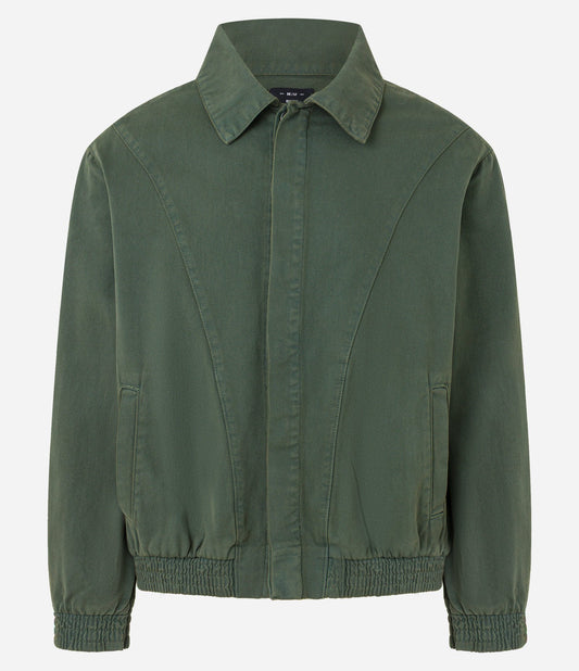 Giacca in twill con ritaglio e tasche in verde