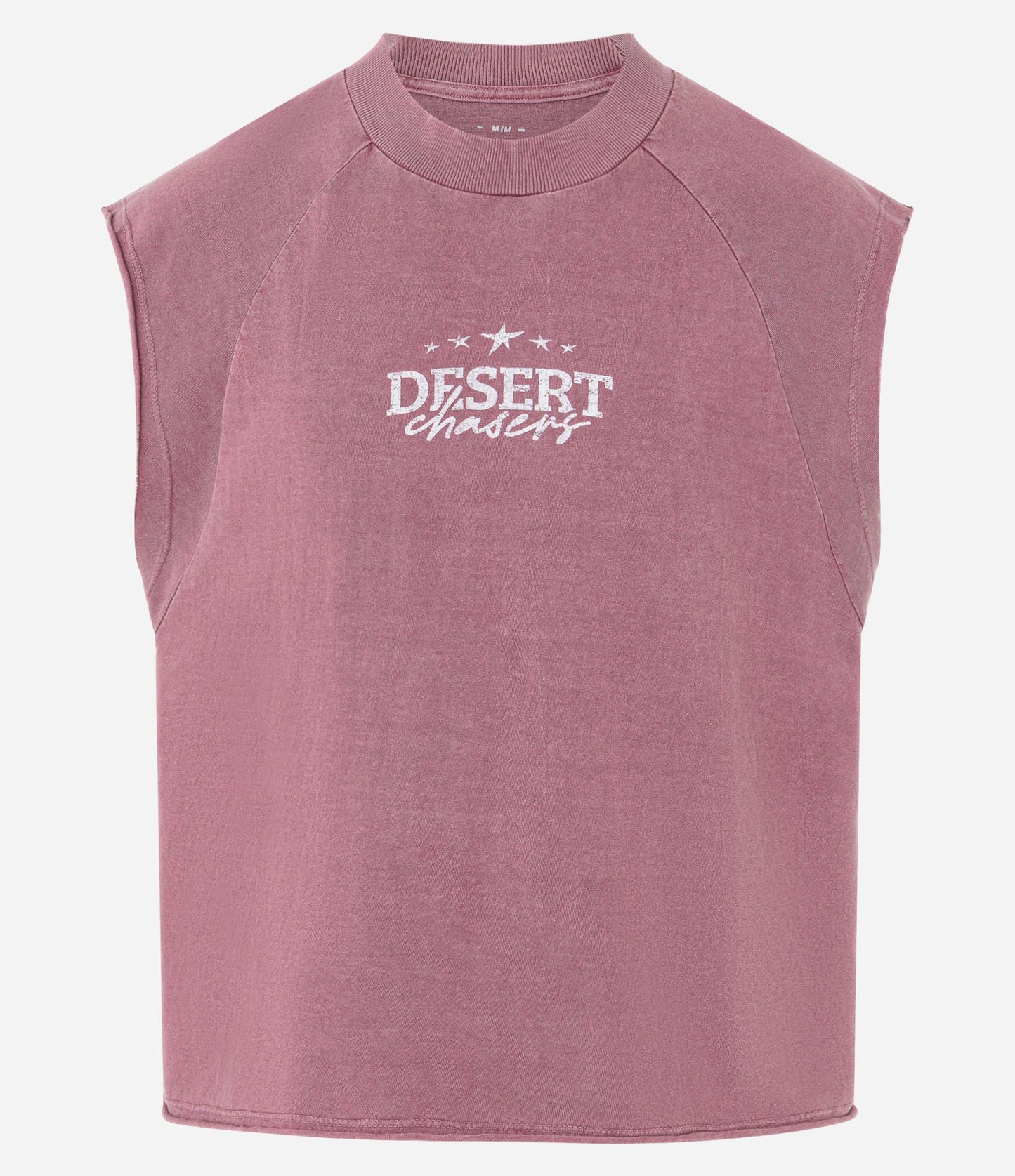 Canotta in cotone con orlo a vivo e stampa a lettere rosa