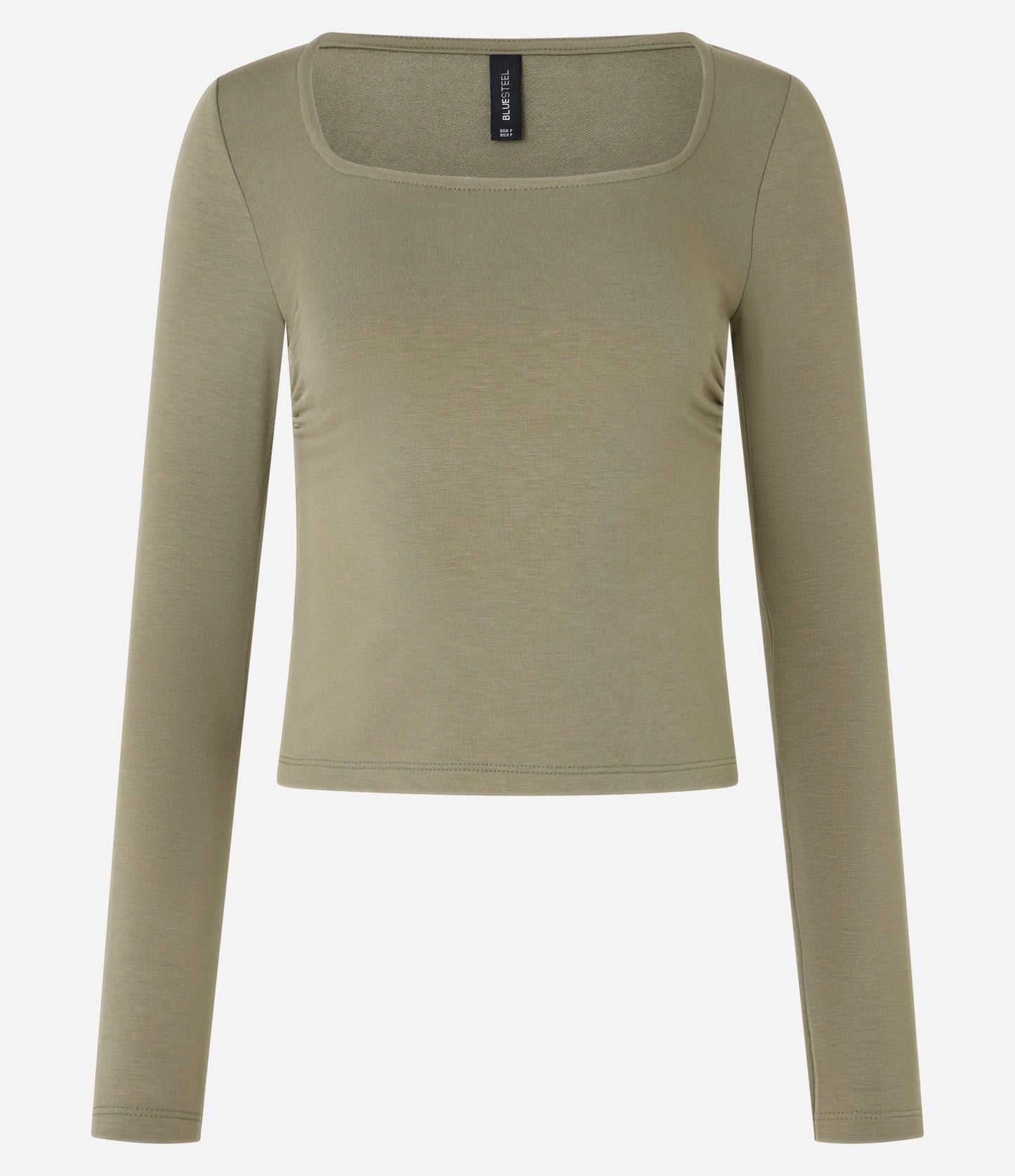 Sudadera corta verde con fruncido lateral