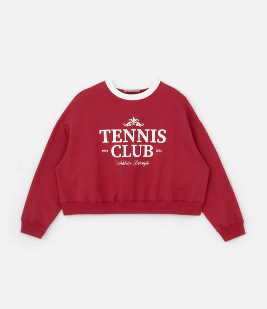 Felpa oversize rossa con stampa tennis - Curve e taglie forti