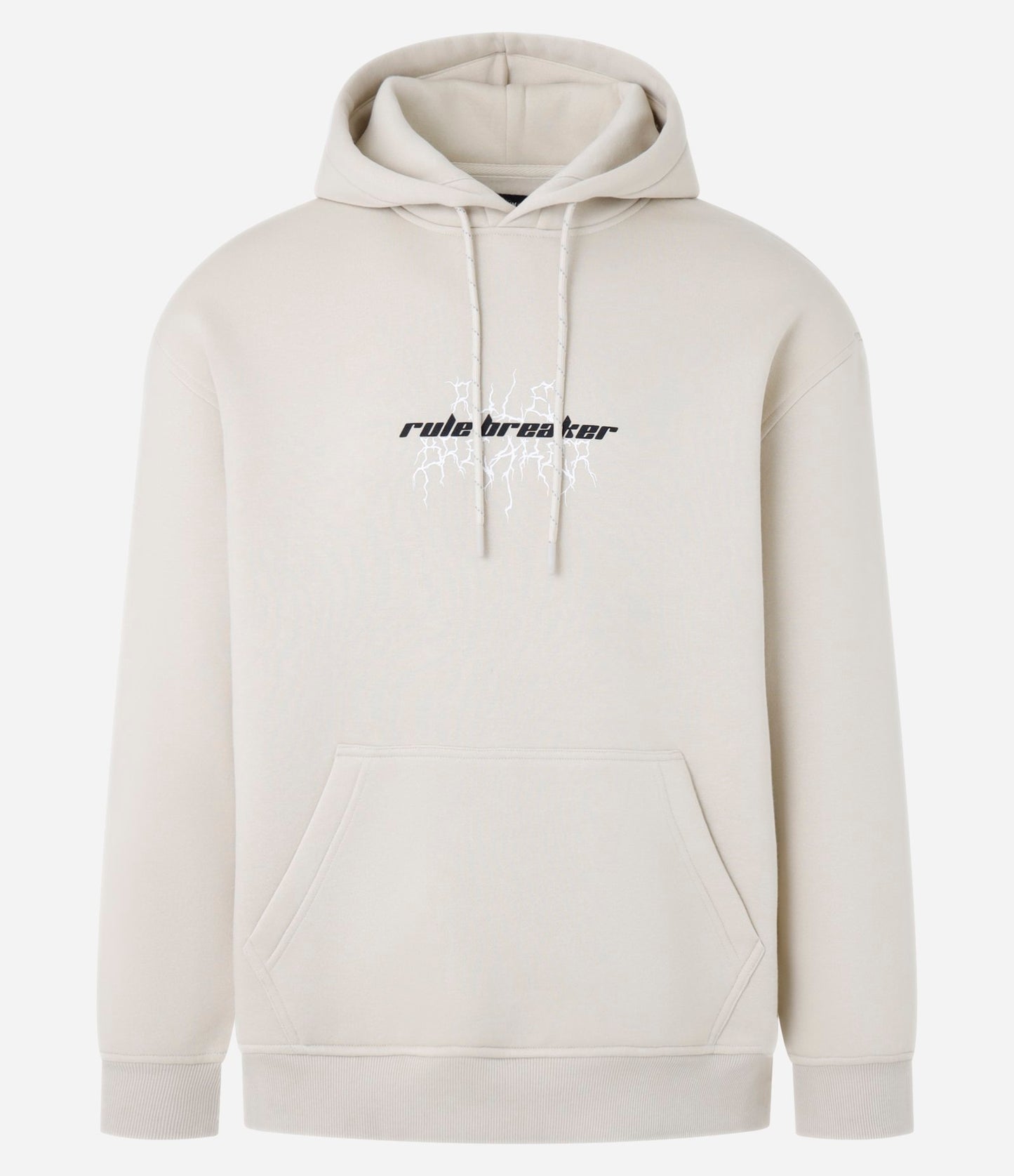 Felpa con cappuccio beige con stampa di una statua sulla schiena