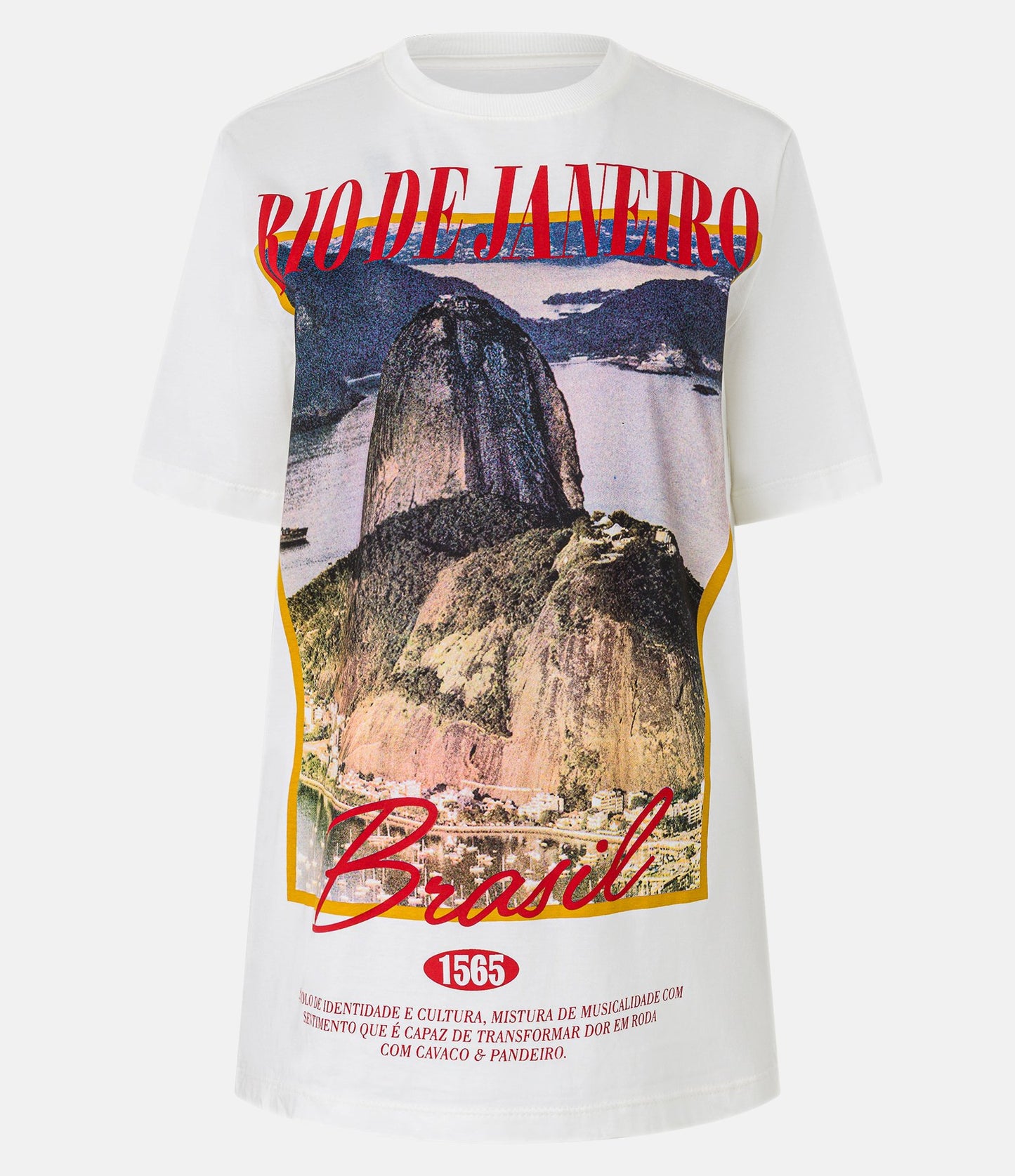 Camiseta blanca de algodón con estampado de Río de Janeiro, Brasil