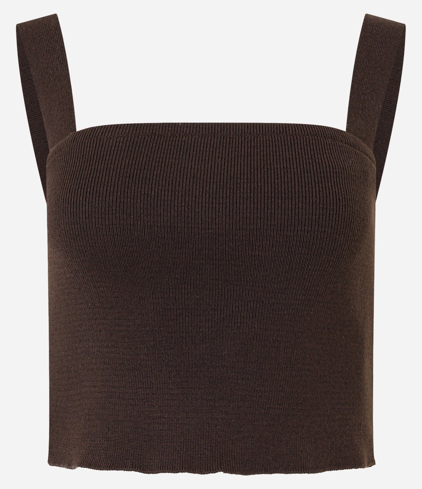 Top in maglia marrone con cinturino largo