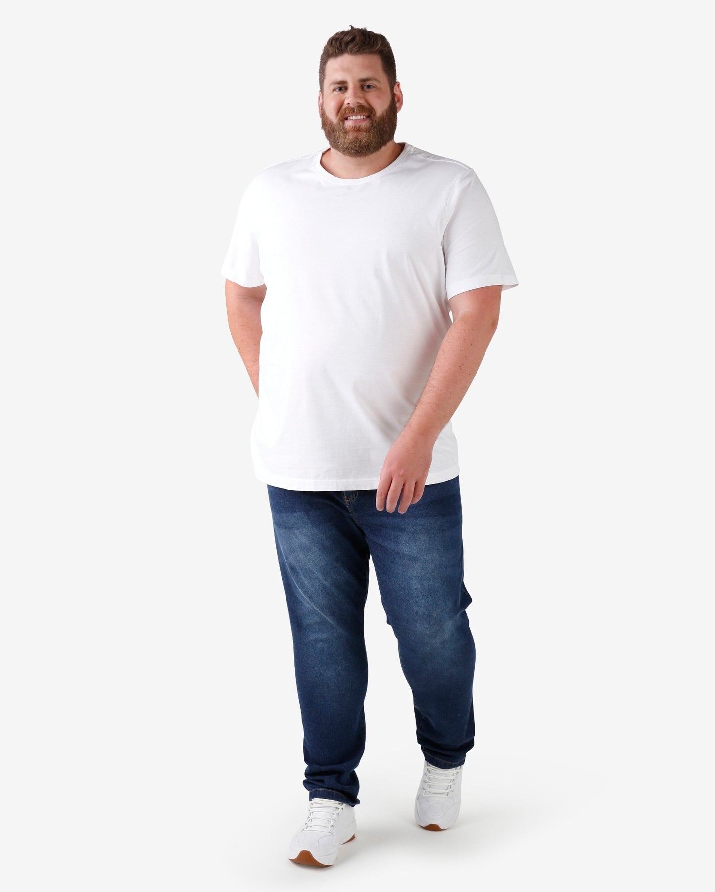 Jeans Plus Size Faded - Denim escuro