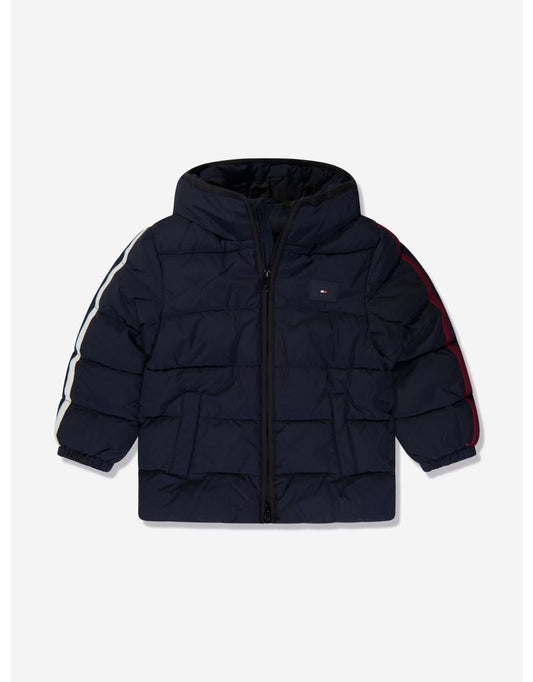 Boys' Long Puffer Jacket in Navy