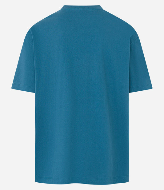 Maglietta rilassata in cotone con stampa Eternal Blue in rilievo