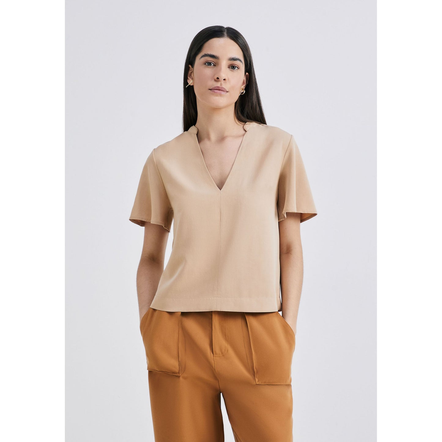 Top Evasé Viscolinho con Mangas para Hombre