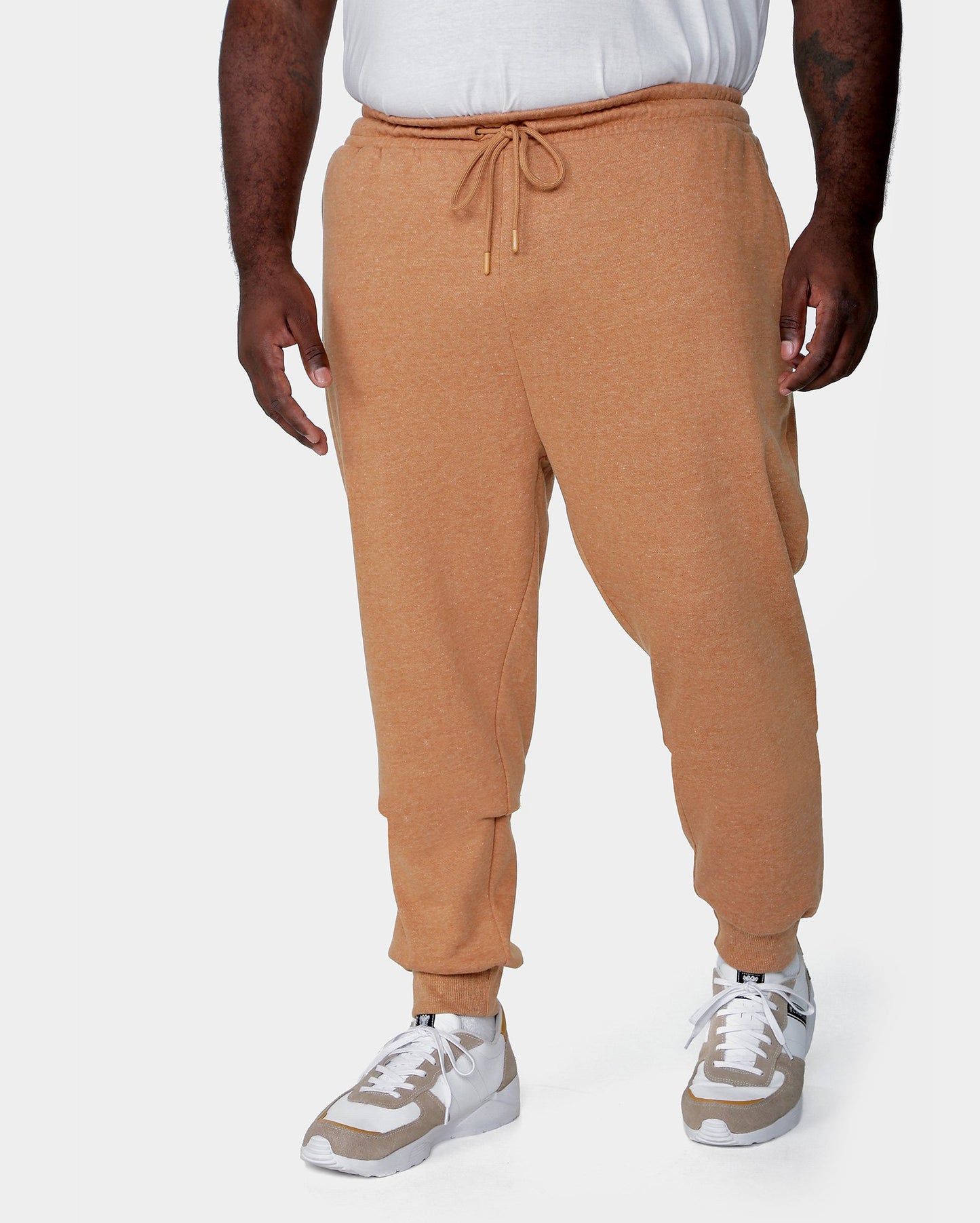Calça de moletom masculina Plus Size Camel Marrom Jogger da Allman para Riachuelo