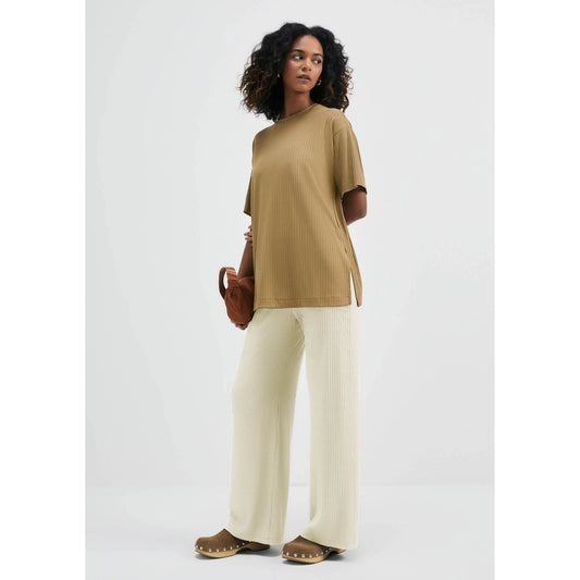 Pantaloni slim da uomo a vita alta a costine