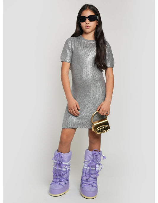 Diesel Girls' Silver Knitted Dress
