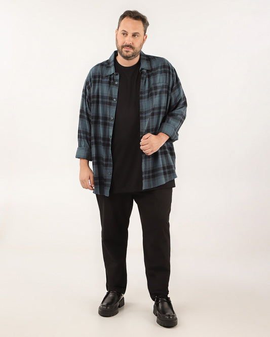 Calça masculina Plus Size Regular Tailored Black Paper Touch | Original Plus By Riachuelo