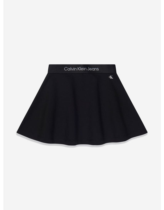 Gonna a ruota in maglia nera delle bambine