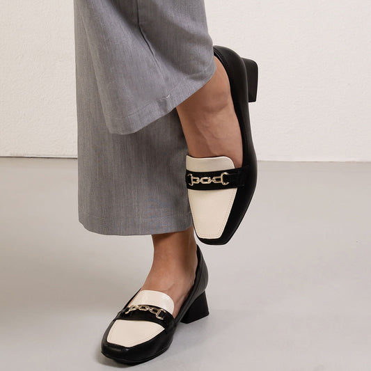 Mocassim feminino de salto grosso Piccadilly