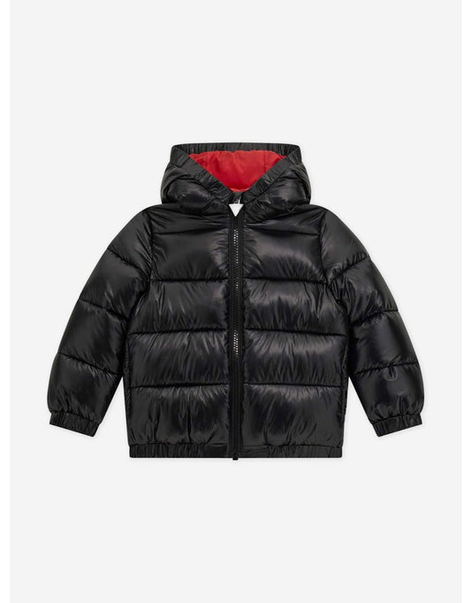 Giacca imbottita con cappuccio nera da ragazzo Guess