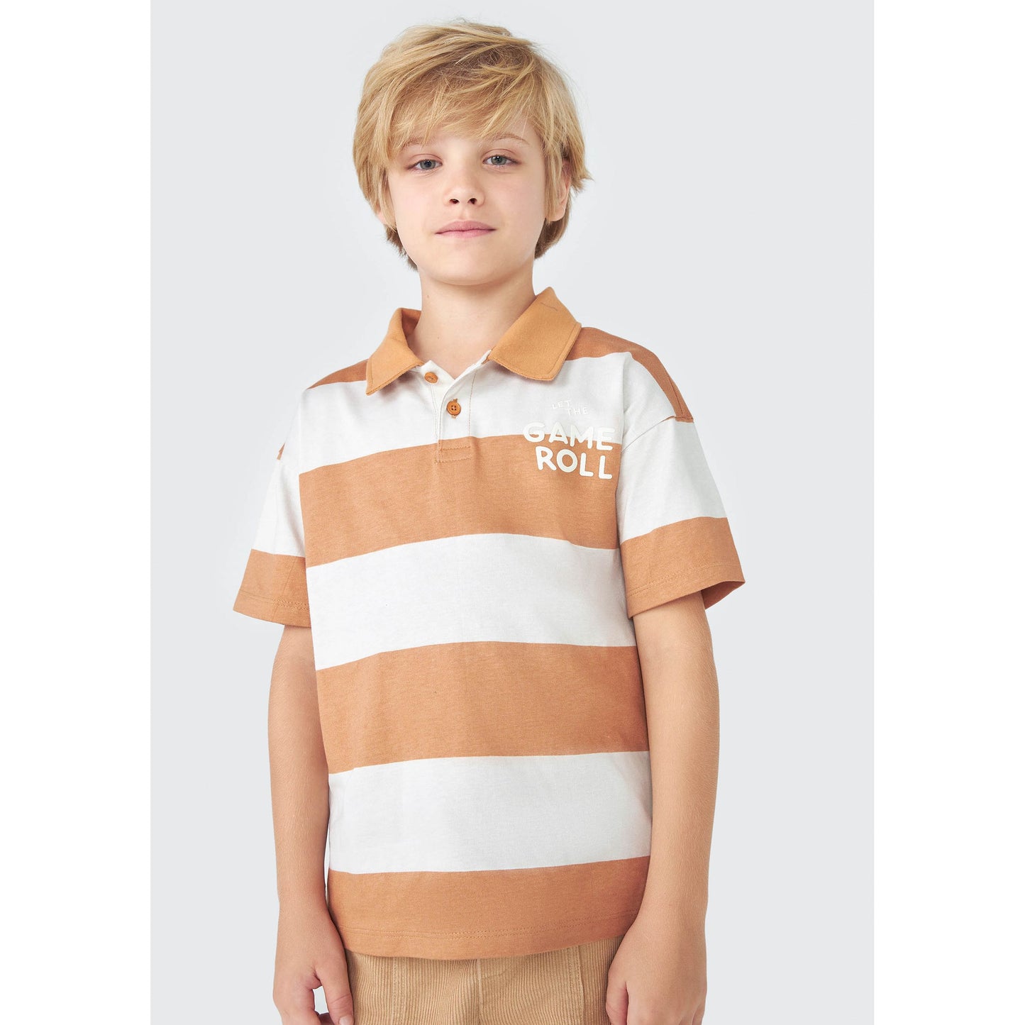 Polo a righe oversize da ragazzo