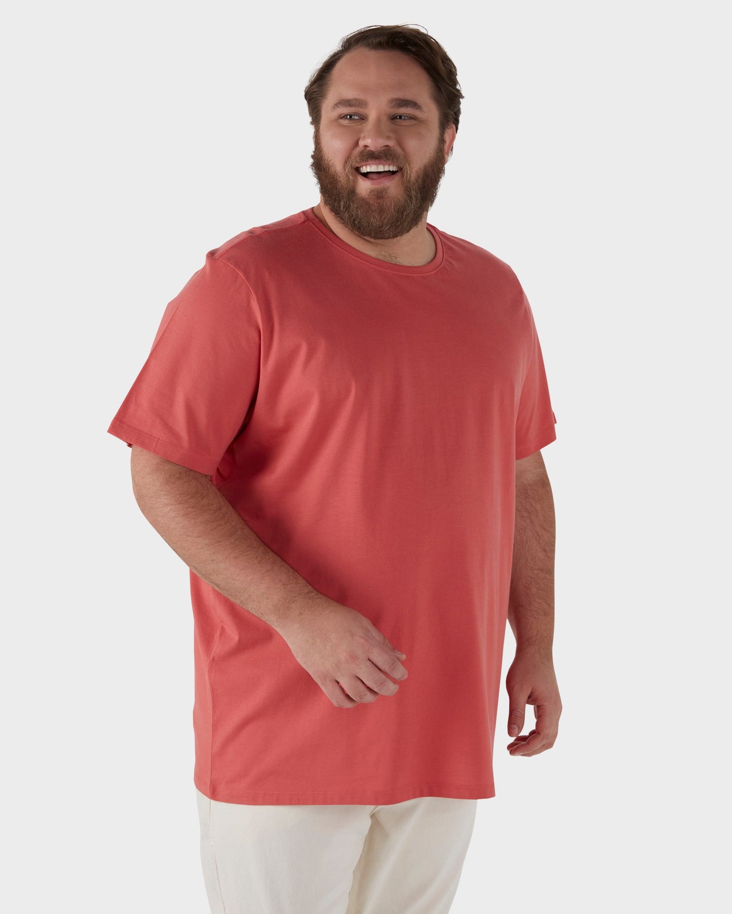 Maglietta Plus Size Basic a maniche corte - Corallo