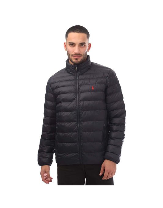 Chaqueta acolchada azul Ralph Lauren para hombre con bordado de poni