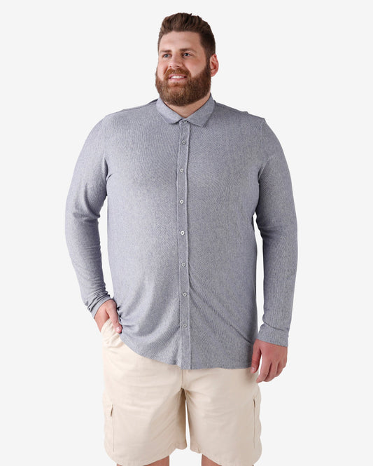 Plus Size Striped Shirt - Blue