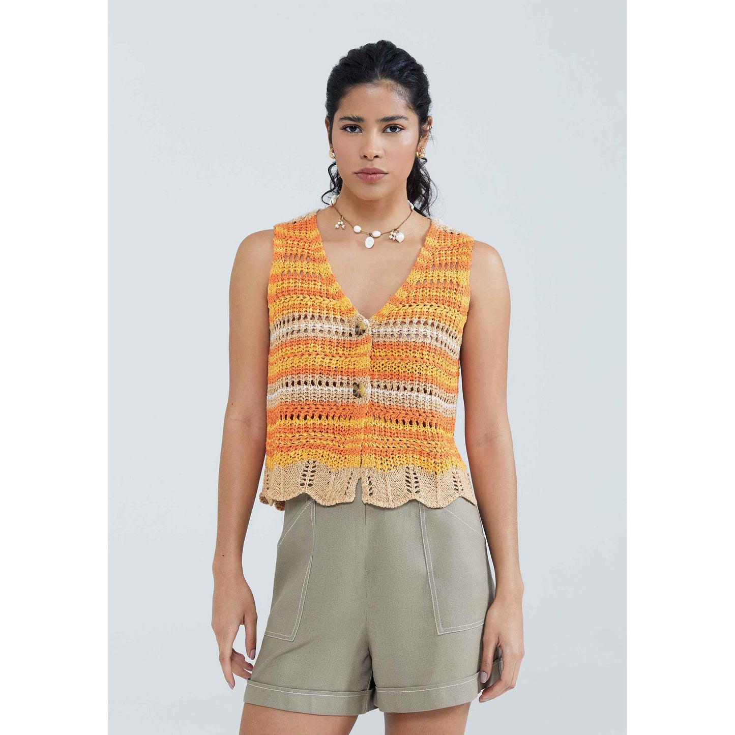 Gilet da uomo Wo Knitwear tinto in filo