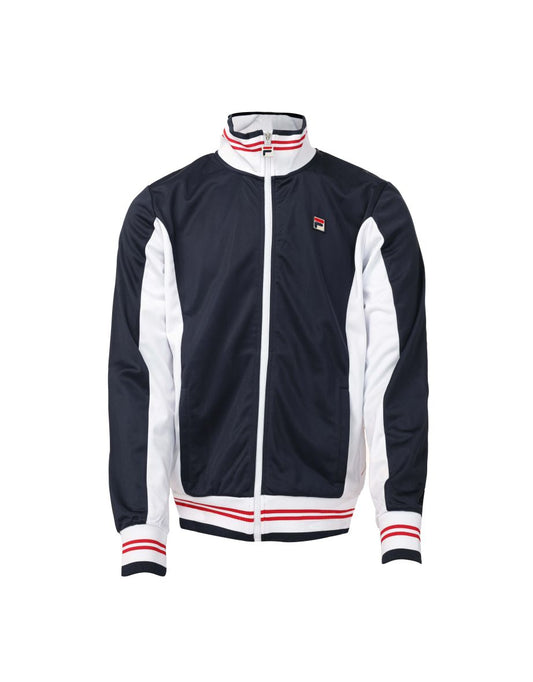 Chaqueta de chándal Fila azul de rayas con cremallera completa para hombre