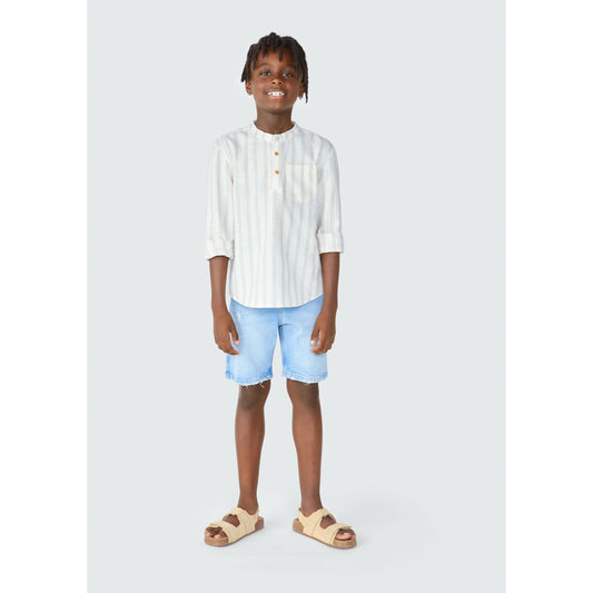 Boys' Long Sleeve Mandarin Collar Shirt