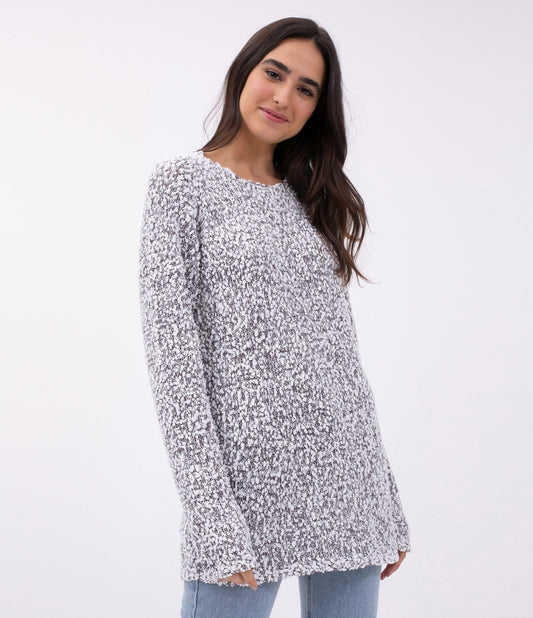 Long Gray Chenille Sweater