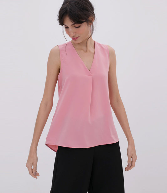 Canotta in crepe floreale in albicocca brandizzata