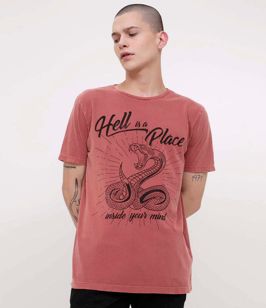 Maglietta con stampa serpente rossa
