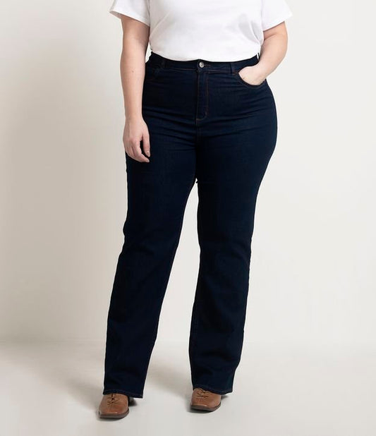 Jeans blu a gamba dritta per Curve e taglie forti