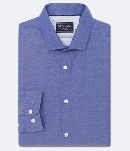 Camicia a maniche lunghe blu con texture