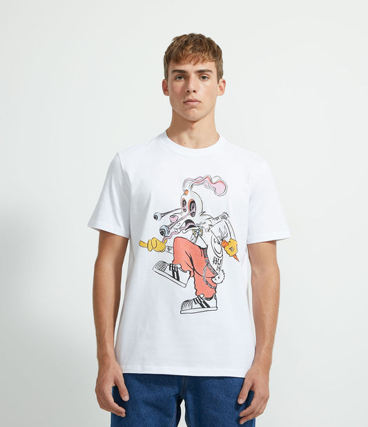 Maglietta a maniche corte con stampa di conigli Blink 182 - Bianco