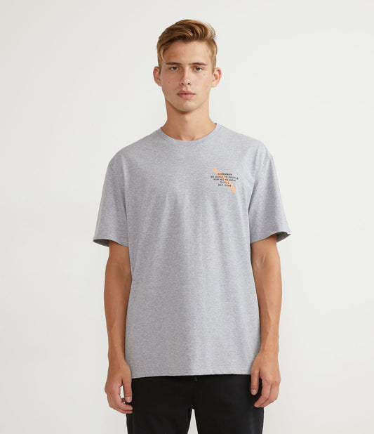 Maglietta a maniche corte a mezza maglia con scritta "Remember Be Good" - Grigio