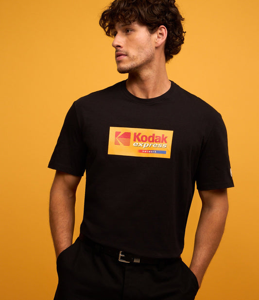 Black Kodak Express Printed Cotton T-Shirt