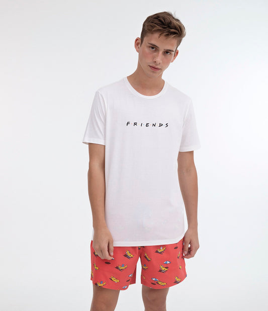 Maglietta bianca con stampa Friends
