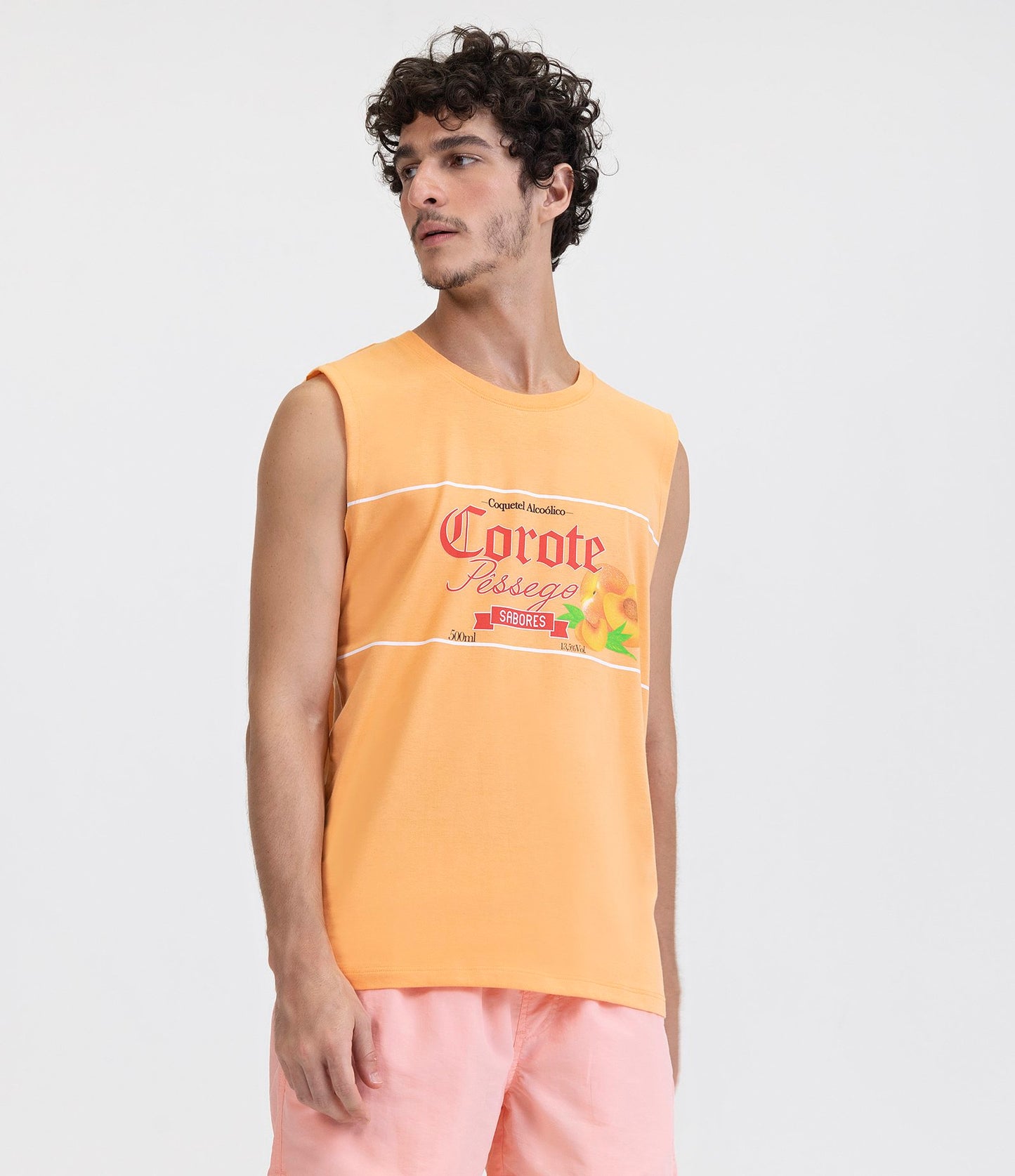 Camiseta de tirantes con estampado de albaricoque