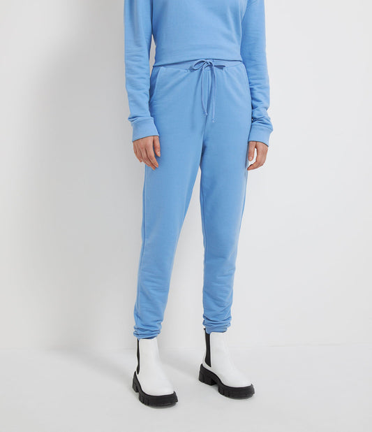 Pantaloni Jogger in cotone blu con elastico in vita