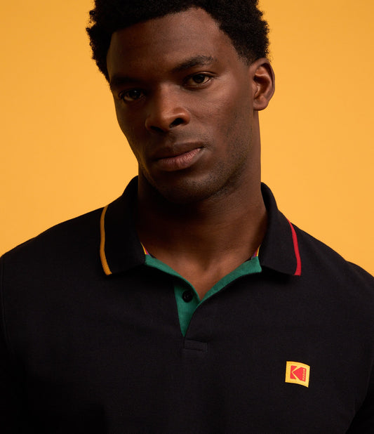 Navy Blue Kodak Print Polo Shirt